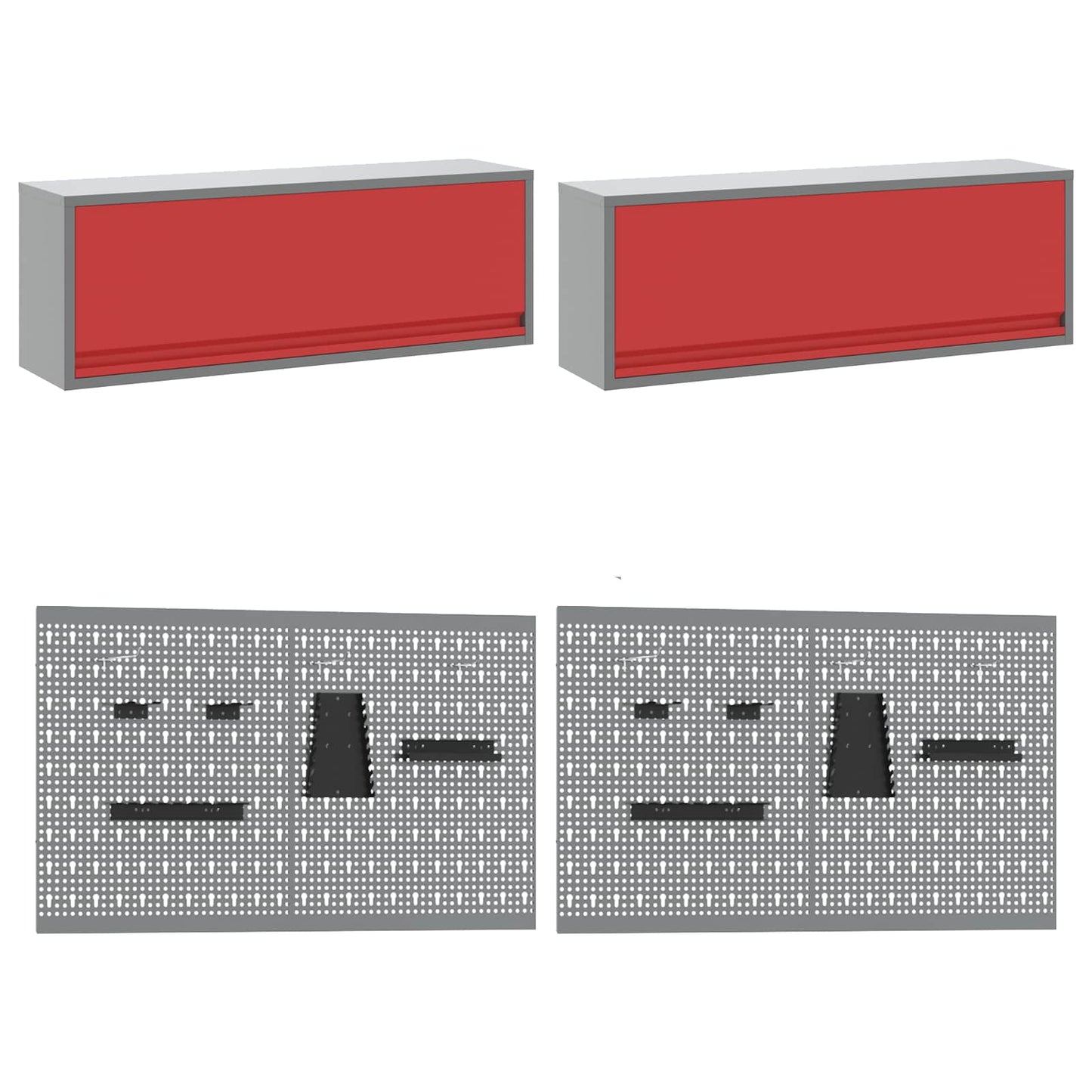 Arbeitsschrankset mit Schubladen mit Speicher 10 stk. Rot