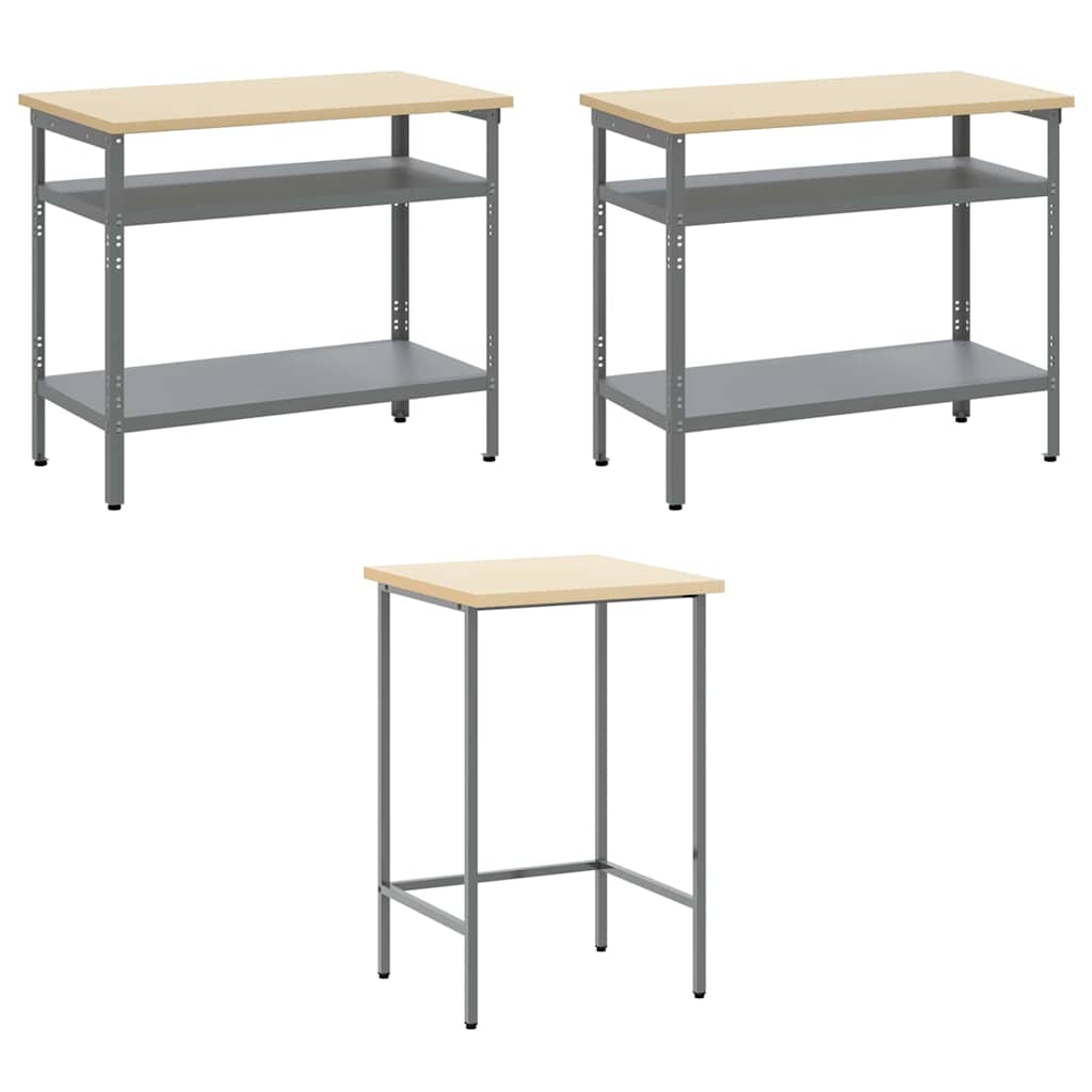 Werkzeuglagerung Tisch Set 10 pcs Schwarz 255 x 55 x 220 cm