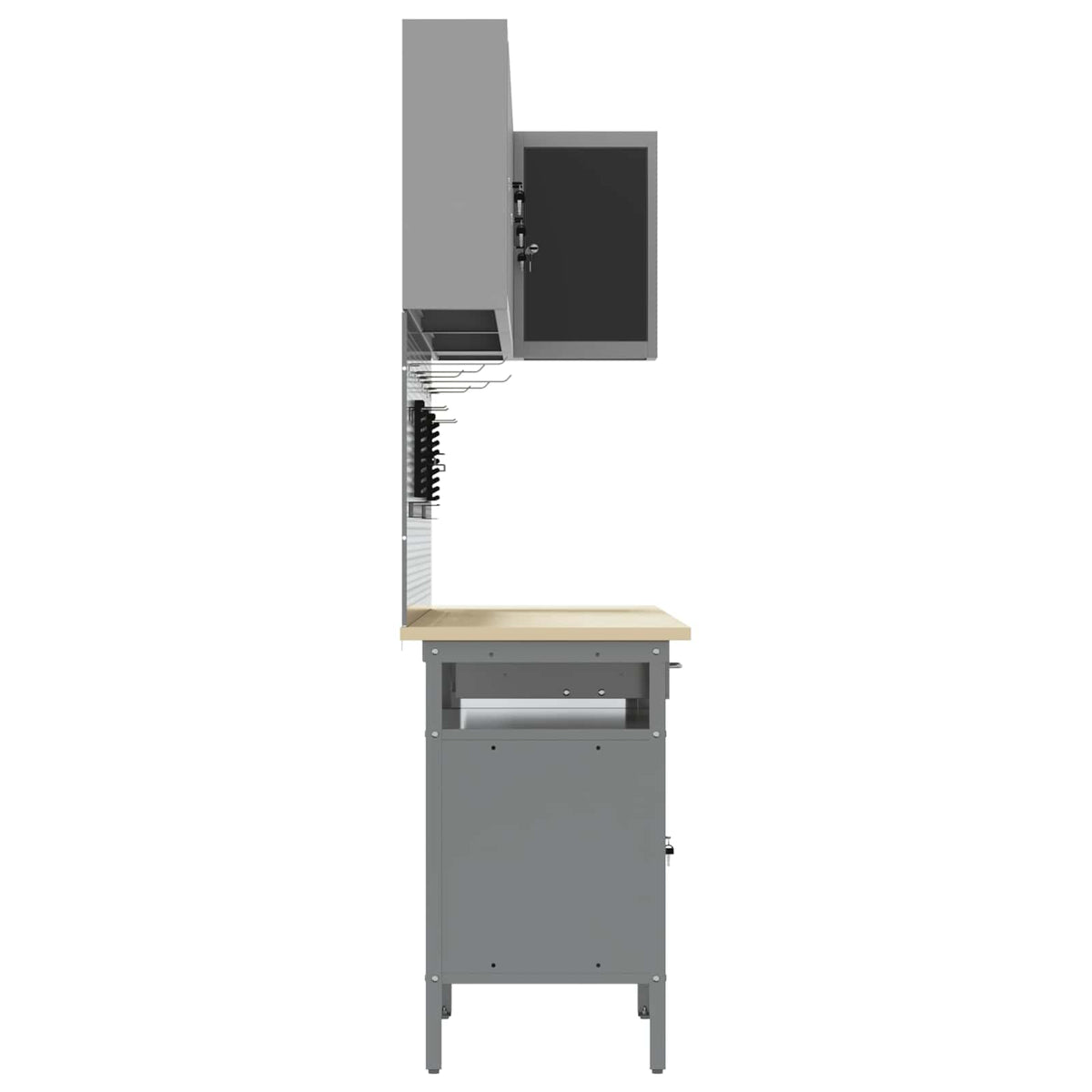Arbeitsschrankset mit Schubladen 10 Stk. Schwarz und Grau