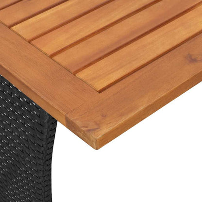 4-tlg. Garten-Essgruppe mit Kissen Schwarz Poly Rattan