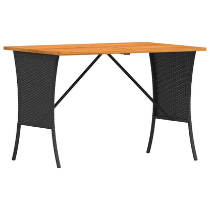 4-tlg. Garten-Essgruppe mit Kissen Schwarz Poly Rattan