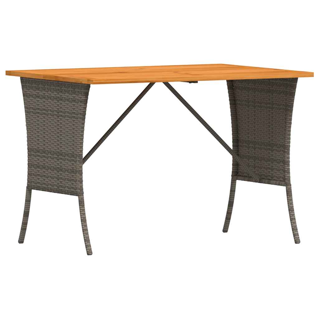 4-tlg. Garten-Essgruppe mit Kissen Grau Poly Rattan