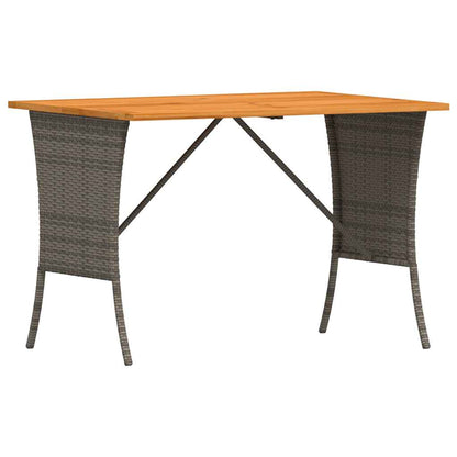 4-tlg. Garten-Essgruppe mit Kissen Grau Poly Rattan