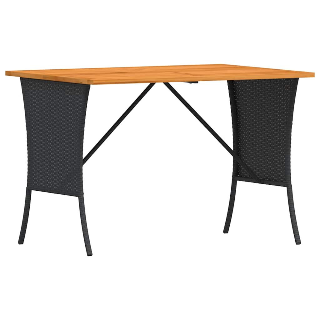 3-tlg. Garten-Essgruppe mit Kissen Schwarz Poly Rattan