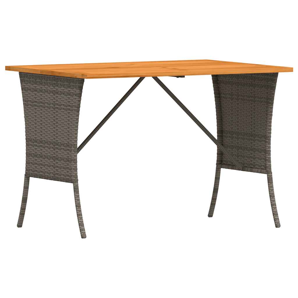 3-tlg. Garten-Essgruppe mit Kissen Grau Poly Rattan
