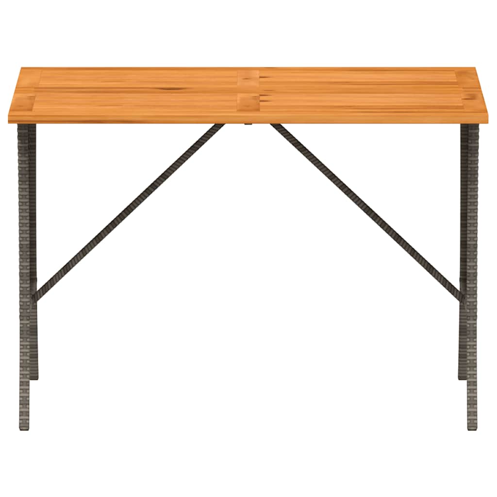 3-tlg. Garten-Essgruppe mit Kissen Grau Poly Rattan