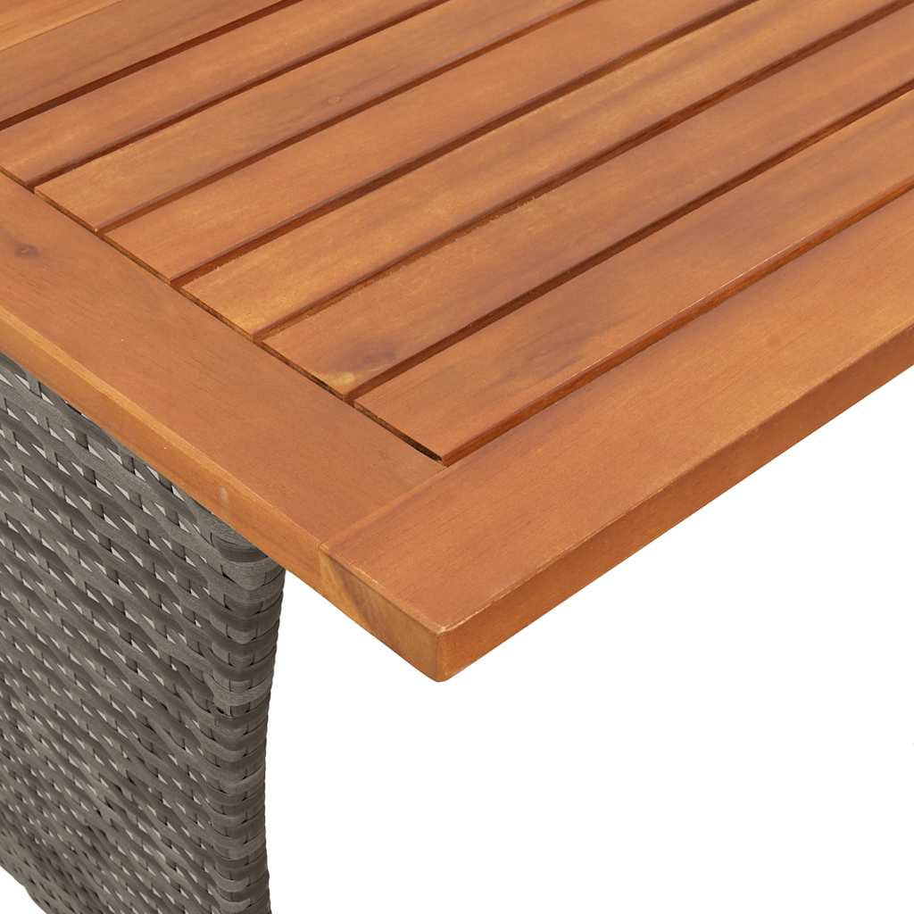 3-tlg. Garten-Essgruppe mit Kissen Grau Poly Rattan