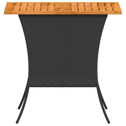 Gartentisch mit Akazienholzplatte 105x75x72 cm Poly Rattan