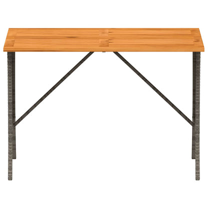 Gartentisch mit Akazienholzplatte Grau 105x75x72cm Poly Rattan