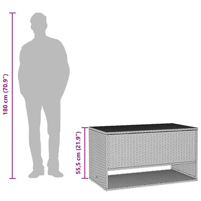 Outdoor-Kissenbox Schwarz 100x55x55,5 cm Poly Rattan