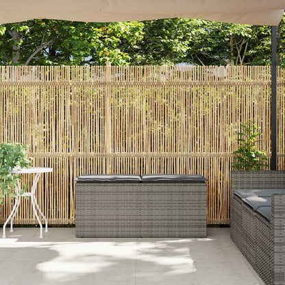 Gartenbank mit Kissen Grau 110x40x44 cm Poly Rattan