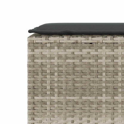 Gartenbank mit Kissen Hellgrau 110x30x40,5 cm Poly Rattan
