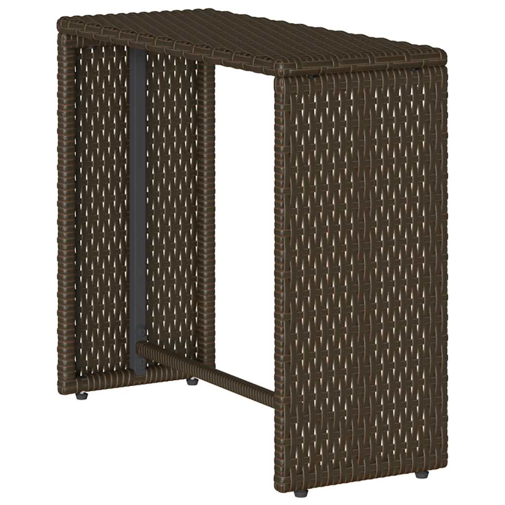 5-tlg. Garten-Sofagarnitur Kissen Stapelbar Braun Poly Rattan