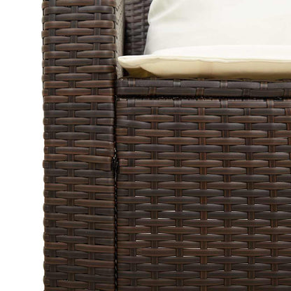5-tlg. Garten-Sofagarnitur Kissen Stapelbar Braun Poly Rattan