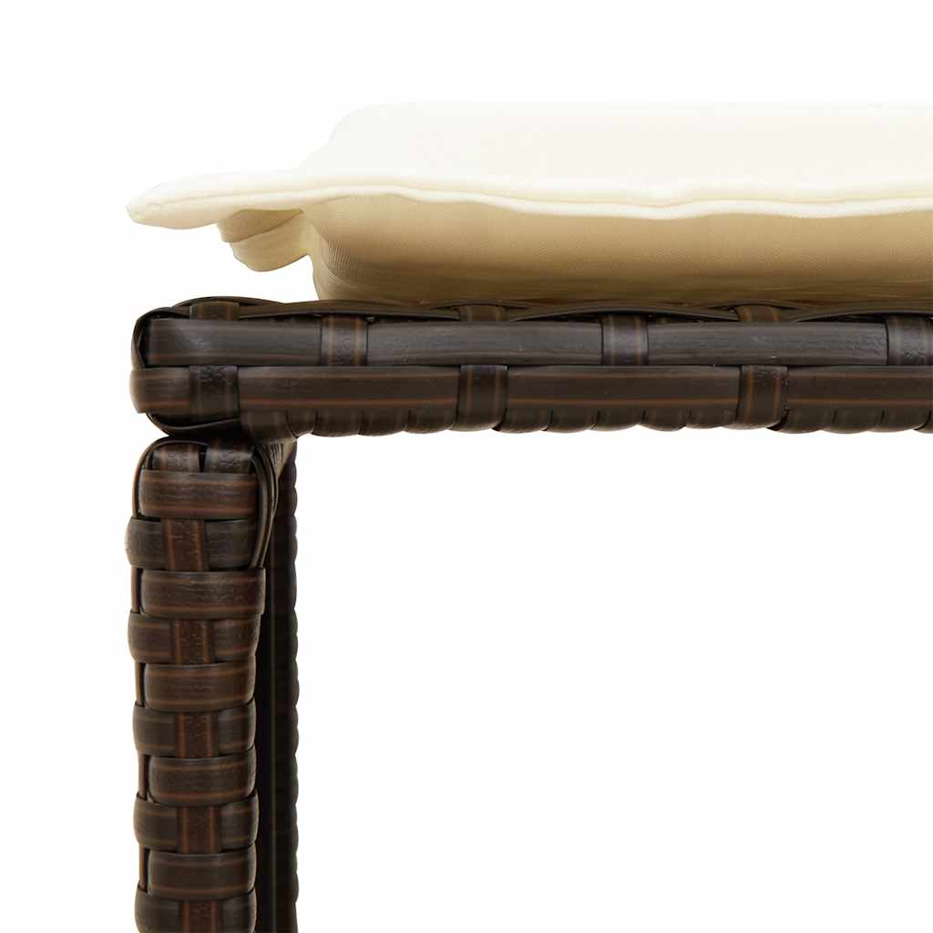 5-tlg. Garten-Sofagarnitur Kissen Stapelbar Braun Poly Rattan