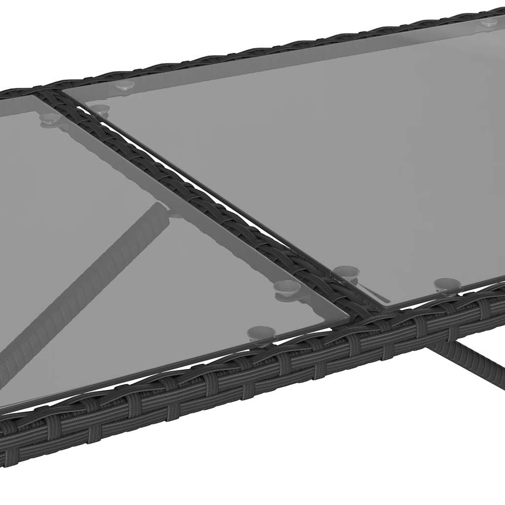 3-tlg. Garten-Essgruppe mit Kissen Schwarz Poly Rattan