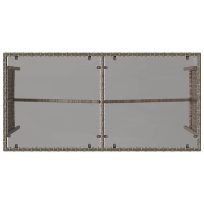 3-tlg. Garten-Essgruppe mit Kissen Grau Poly Rattan