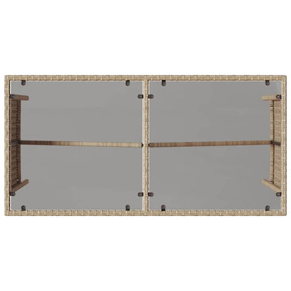 3-tlg. Garten-Essgruppe mit Kissen Beige Poly Rattan