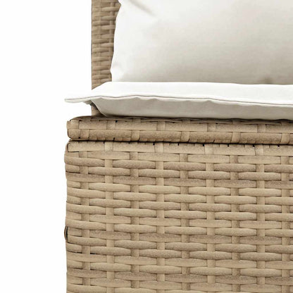 3-tlg. Garten-Essgruppe mit Kissen Beige Poly Rattan