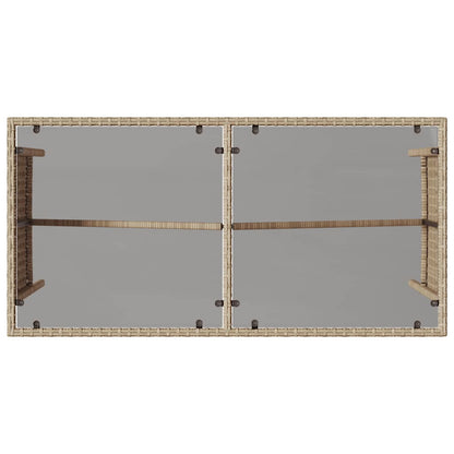 3-tlg. Garten-Essgruppe mit Kissen Beige Poly Rattan