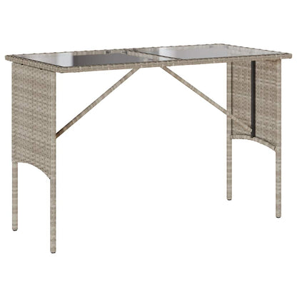3-tlg. Garten-Essgruppe mit Kissen Hellgrau Poly Rattan