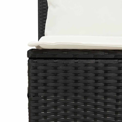 3-tlg. Garten-Essgruppe mit Kissen Schwarz Poly Rattan