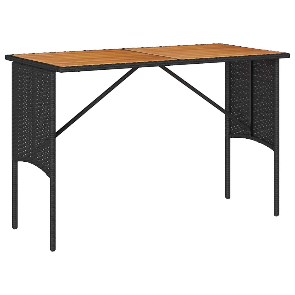 3-tlg. Garten-Essgruppe mit Kissen Schwarz Poly Rattan
