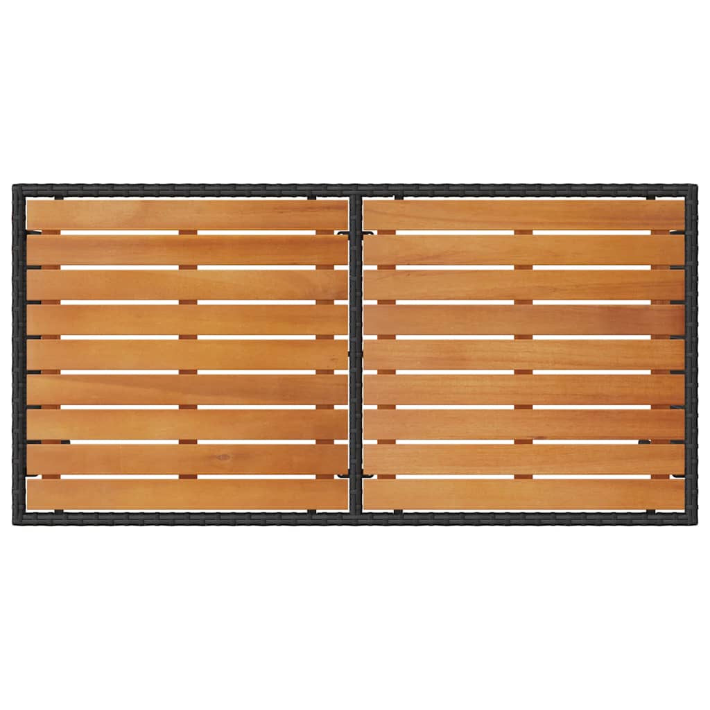 3-tlg. Garten-Essgruppe mit Kissen Schwarz Poly Rattan
