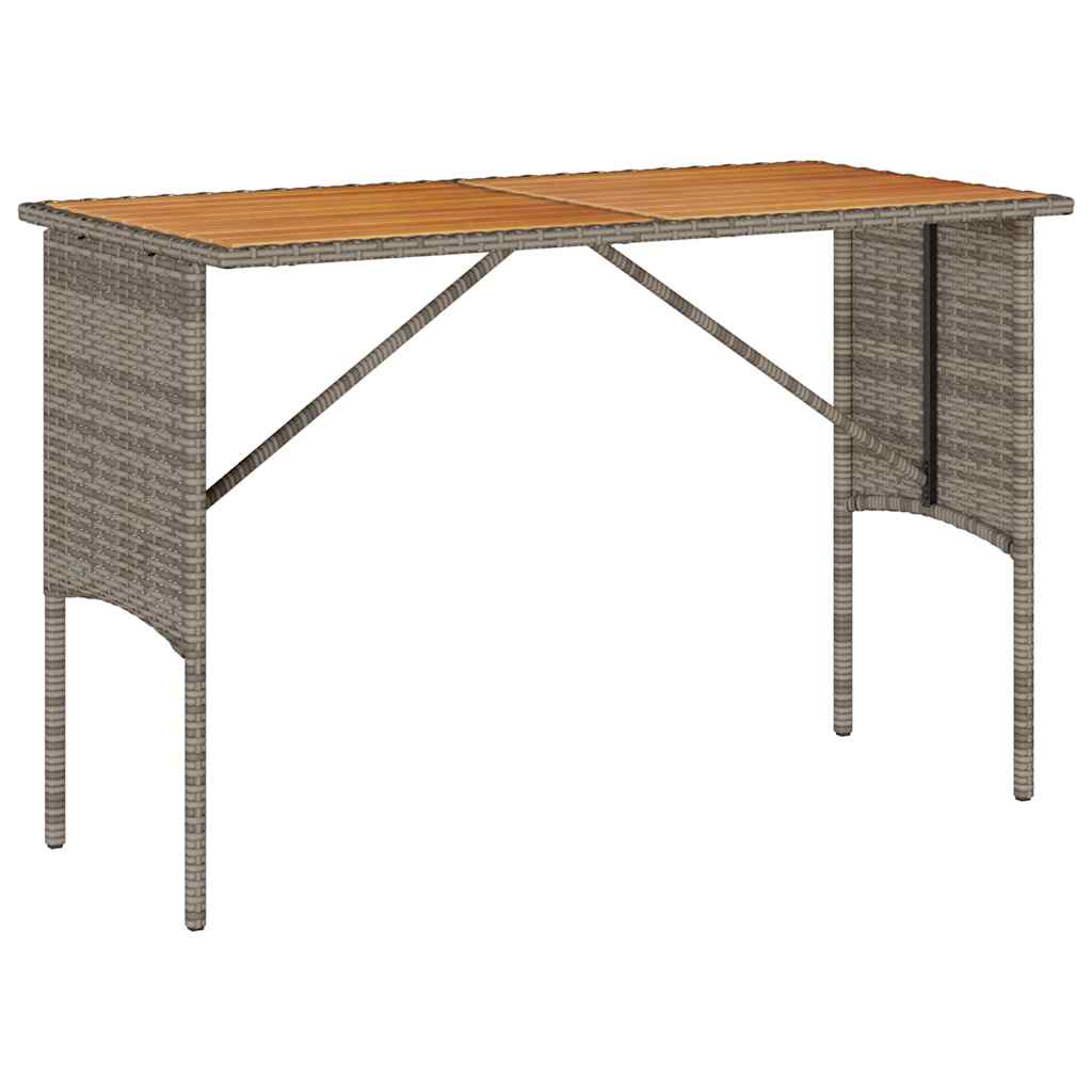 3-tlg. Garten-Essgruppe mit Kissen Grau Poly Rattan