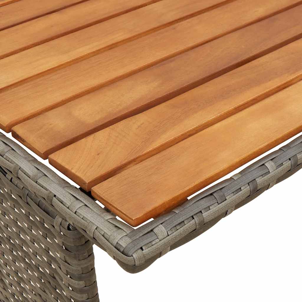 3-tlg. Garten-Essgruppe mit Kissen Grau Poly Rattan