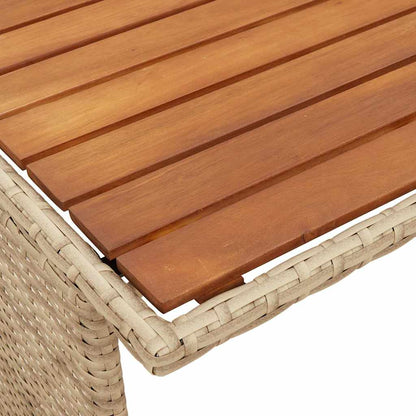 3-tlg. Garten-Essgruppe mit Kissen Beige Poly Rattan