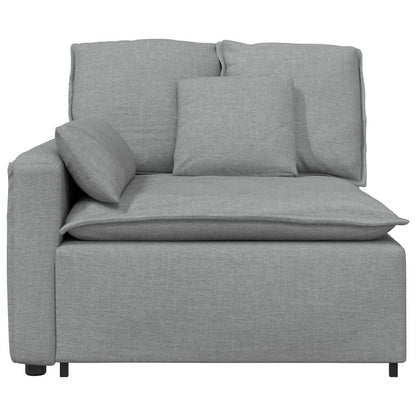 Modulares Sofa Endmodul mit Armlehne Kissen Hellgrau 100 cm