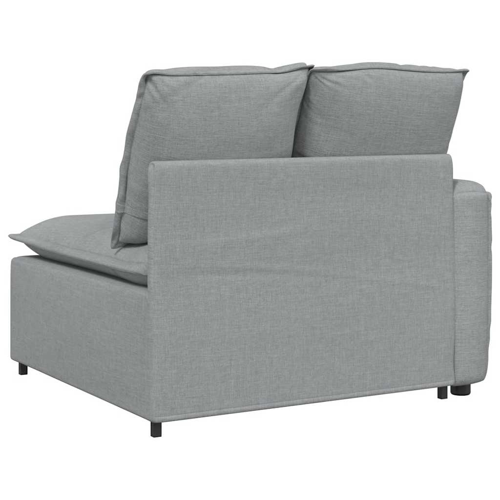 Modulares Sofa Endmodul mit Armlehne Kissen Hellgrau 100 cm
