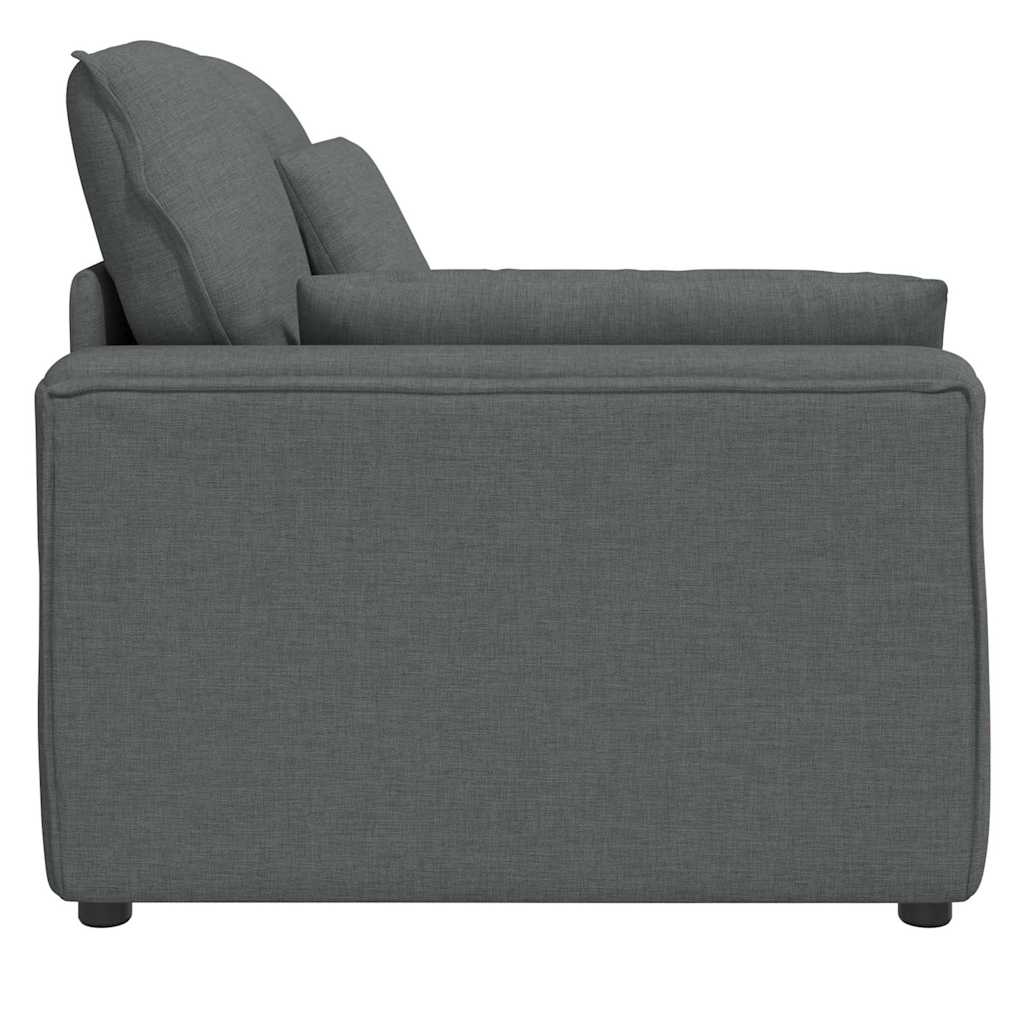 Modulares Sofa Endmodul mit Armlehne Kissen Dunkelgrau 100 cm