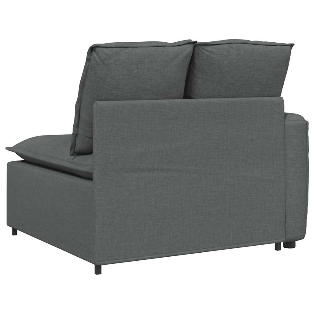 Modulares Sofa Endmodul mit Armlehne Kissen Dunkelgrau 100 cm