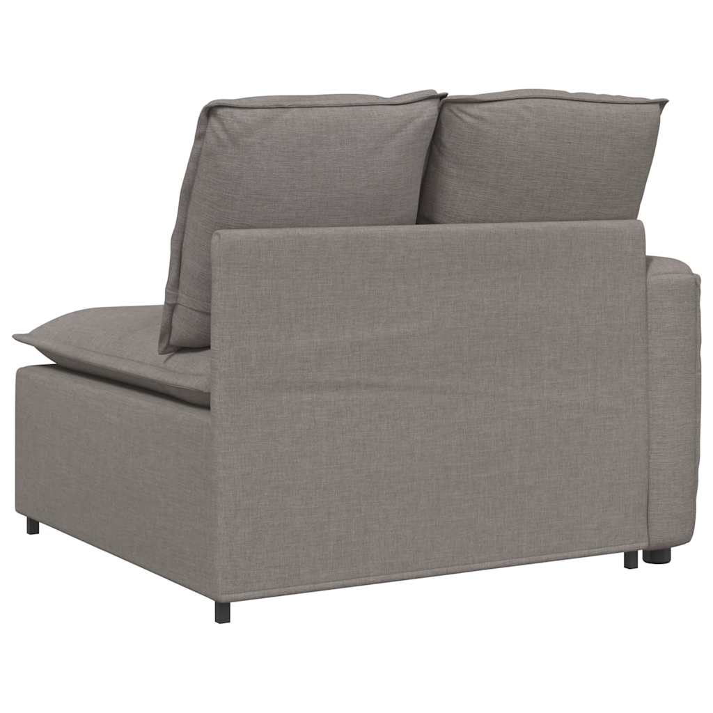 Modulares Sofa Endmodul mit Armlehne Kissen Taupe 100 cm