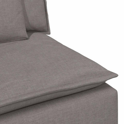 Modulares Sofa Endmodul mit Armlehne Kissen Taupe 100 cm
