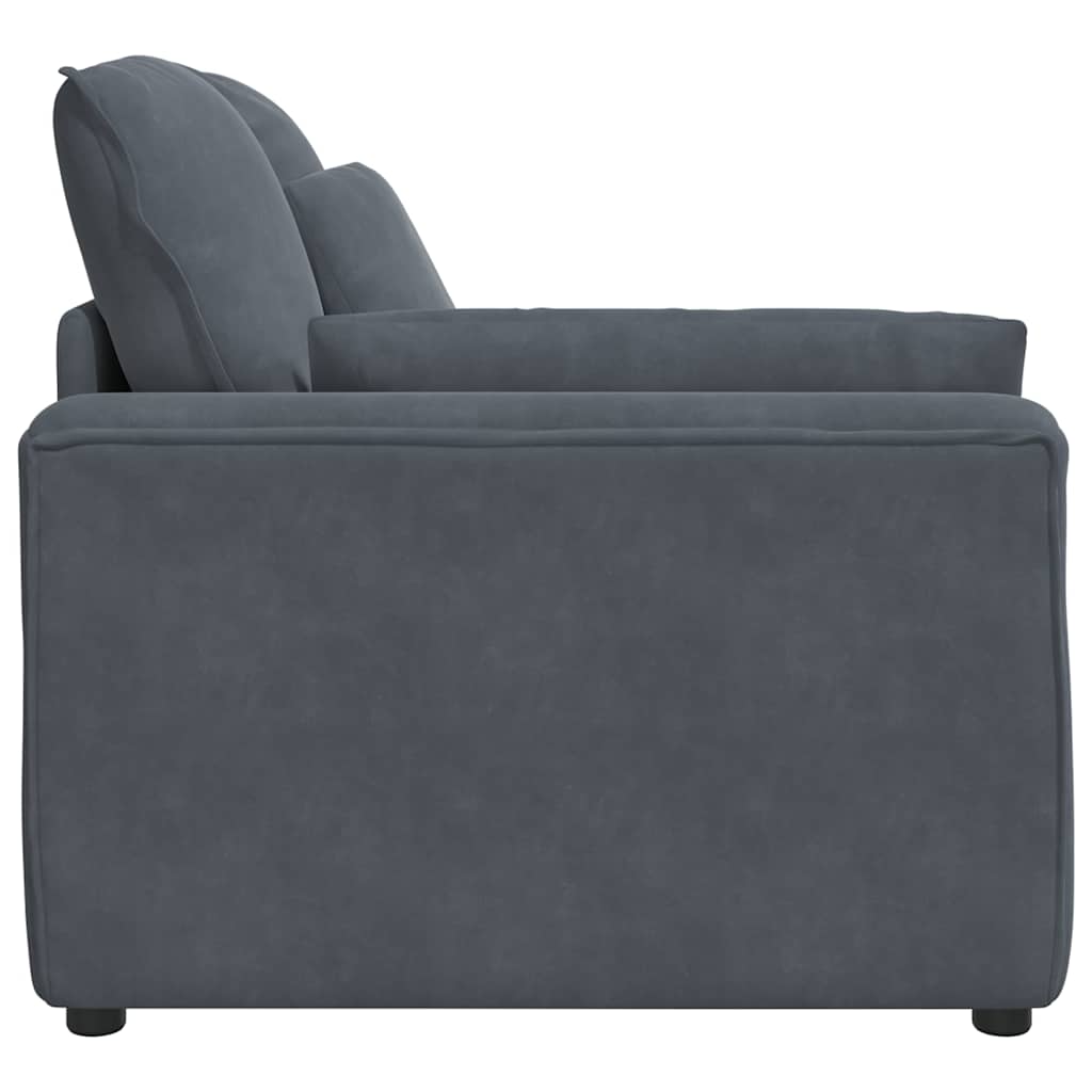 Modulares Sofa Endmodul mit Armlehne Kissen Dunkelgrau 100 cm