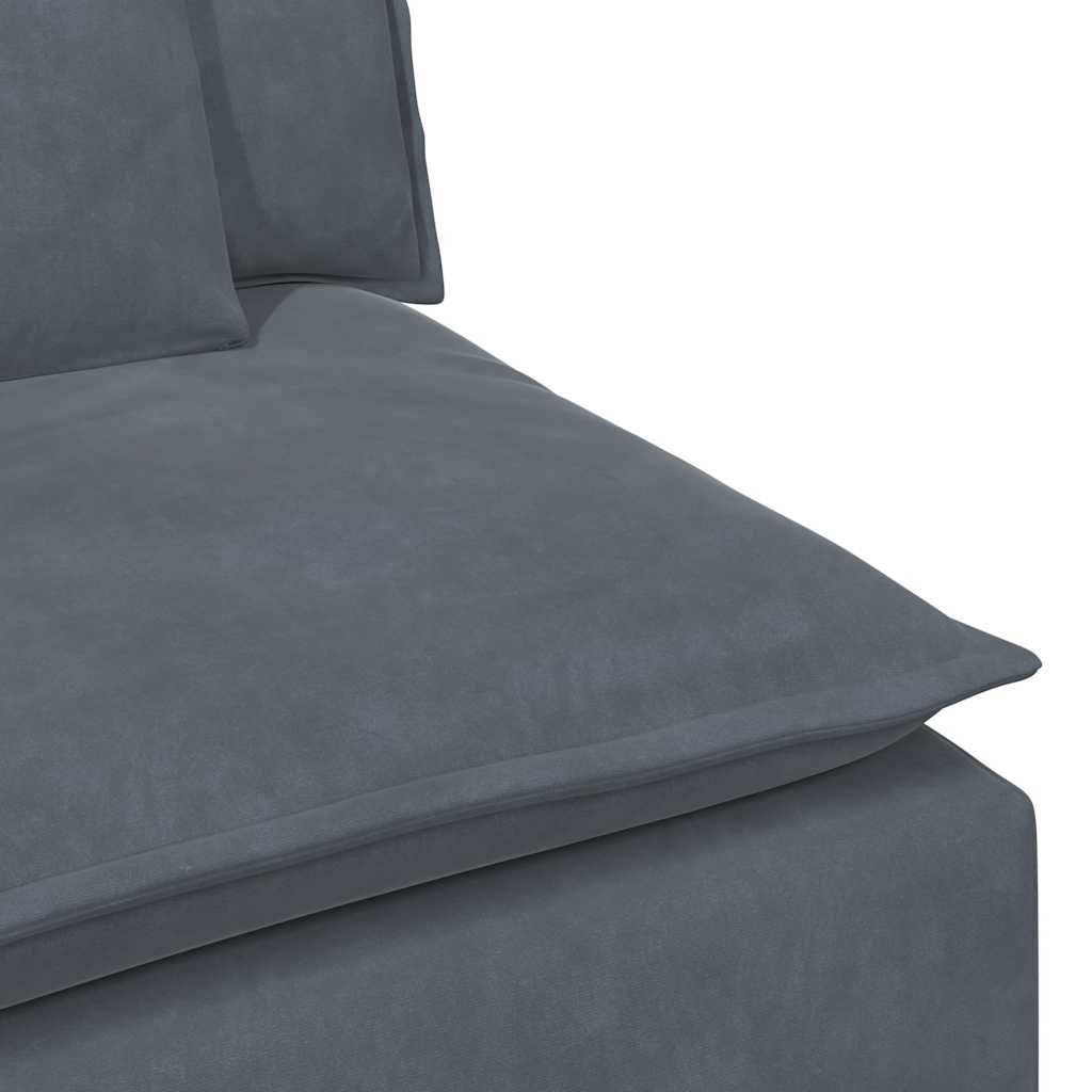 Modulares Sofa Endmodul mit Armlehne Kissen Dunkelgrau 100 cm