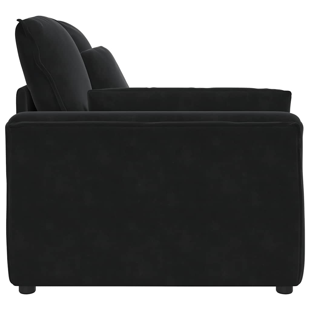 Modulares Sofa Endmodul mit Armlehne Kissen Schwarz 100 cm