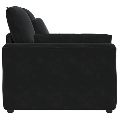 Modulares Sofa Endmodul mit Armlehne Kissen Schwarz 100 cm