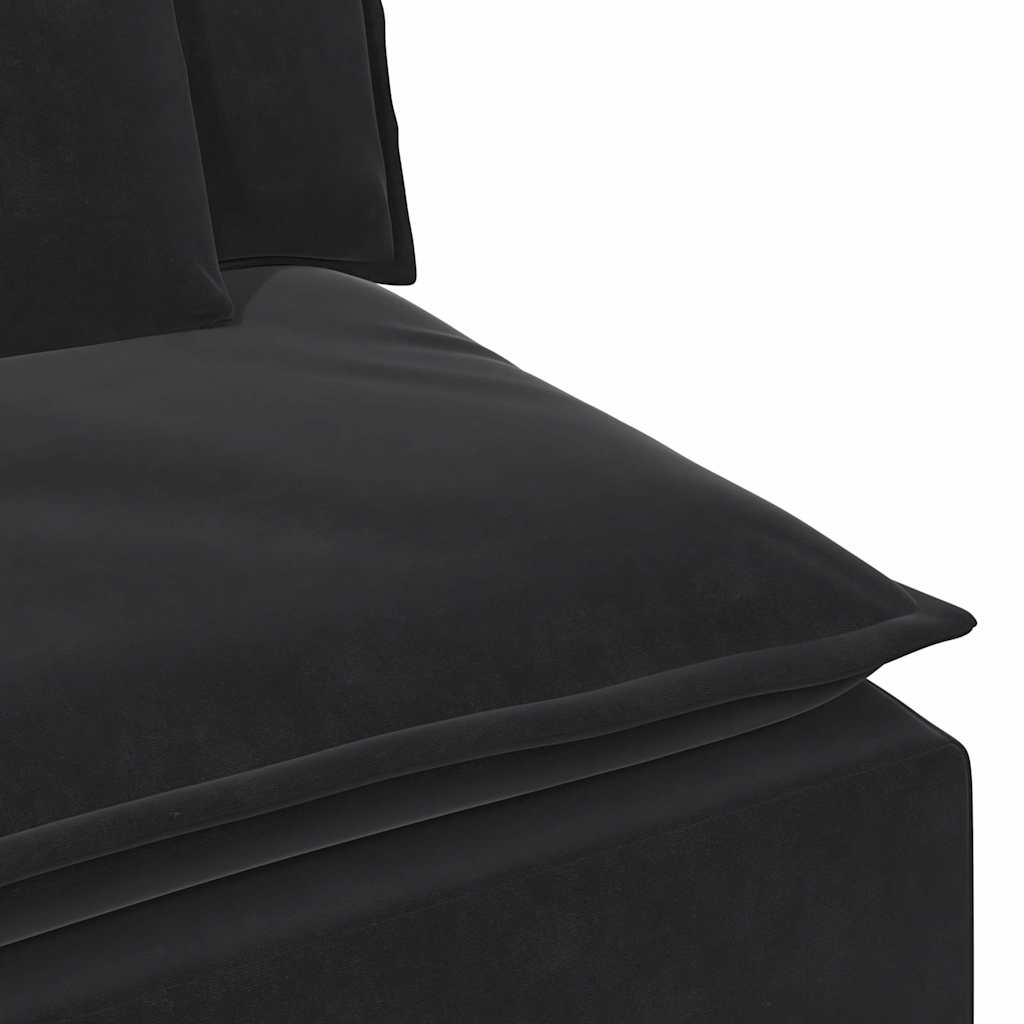Modulares Sofa Endmodul mit Armlehne Kissen Schwarz 100 cm