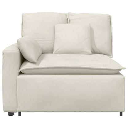 Modulares Sofa Endmodul mit Armlehne Kissen Creme 100 cm