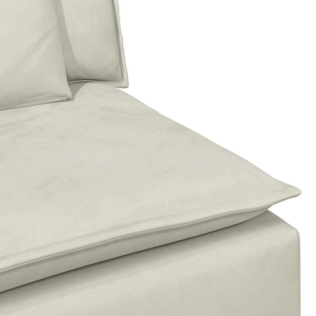 Modulares Sofa Endmodul mit Armlehne Kissen Creme 100 cm