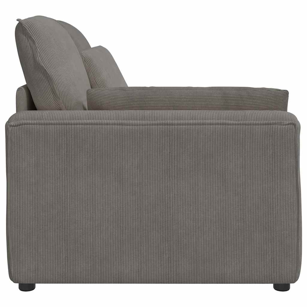 Modulares Sofa Endmodul mit Armlehne Kissen Hellgrau 100 cm