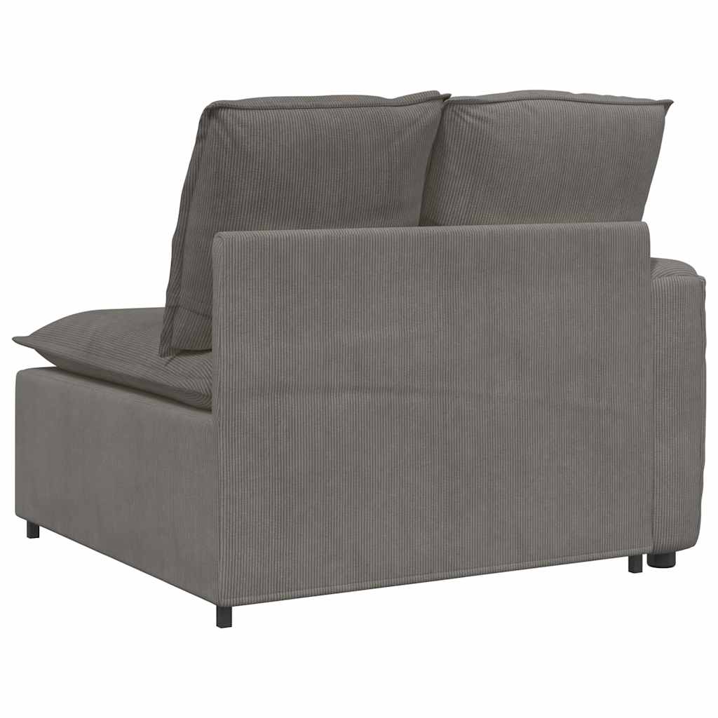 Modulares Sofa Endmodul mit Armlehne Kissen Hellgrau 100 cm