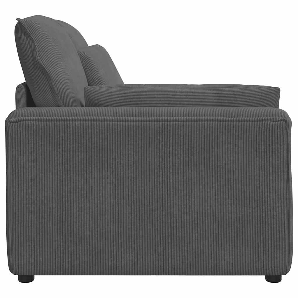 Modulares Sofa Endmodul mit Armlehne Kissen Dunkelgrau 100 cm
