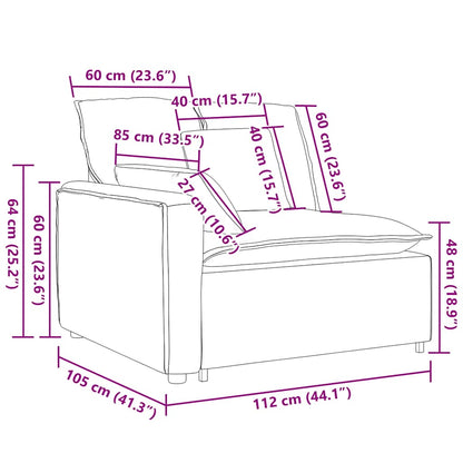 Modulares Sofa Endmodul mit Armlehne Kissen Dunkelgrau 100 cm