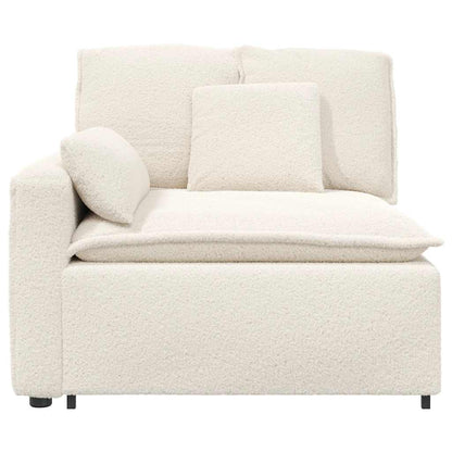 Modulares Sofa Endmodul mit Armlehne Kissen Creme 100 cm