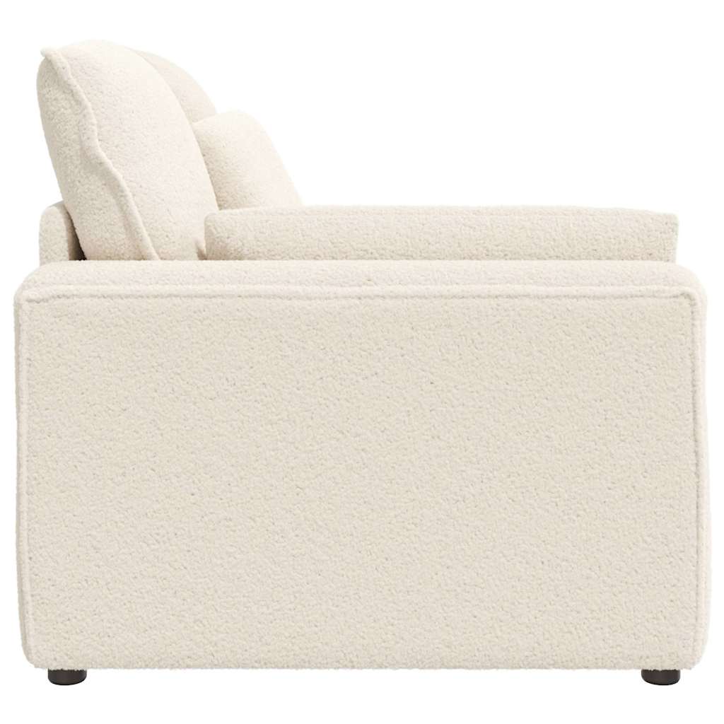 Modulares Sofa Endmodul mit Armlehne Kissen Creme 100 cm